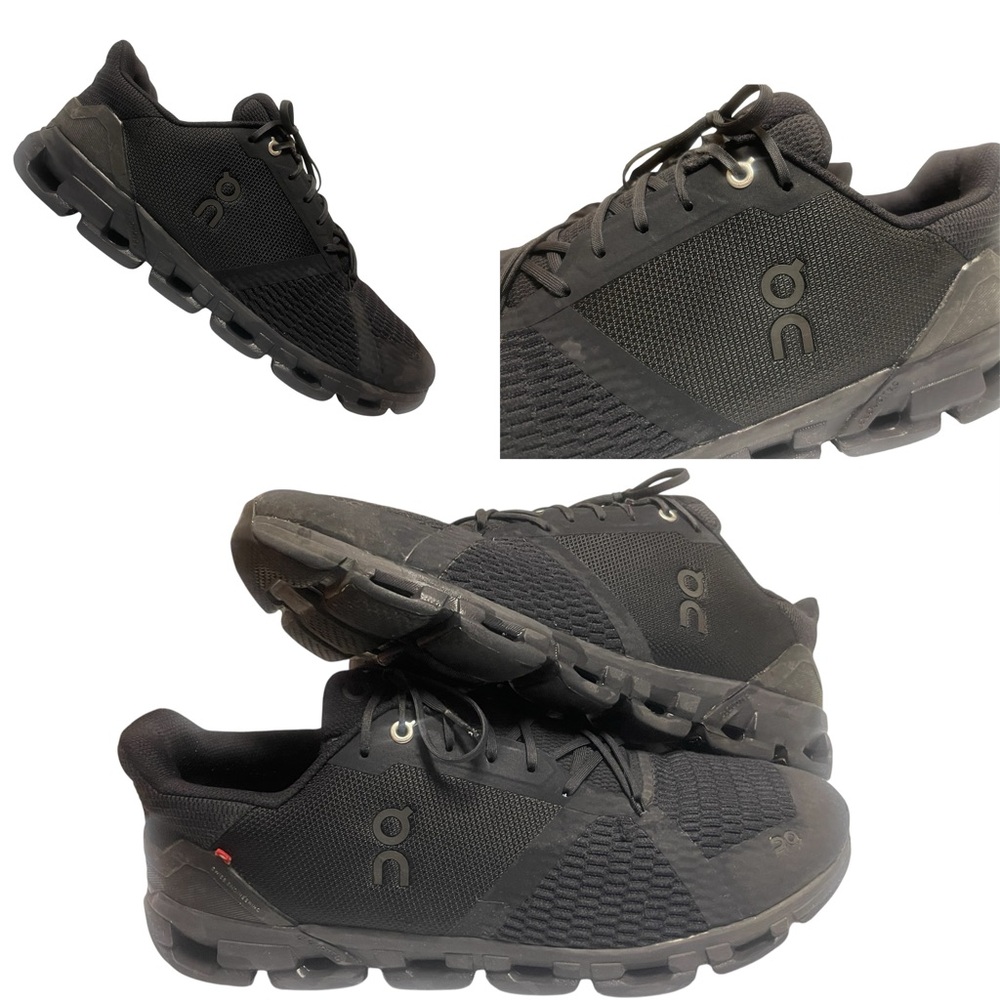 On Cloudflyer 21.99225 Shoes Men's Size 12 All Black Lace Up Athletic Running